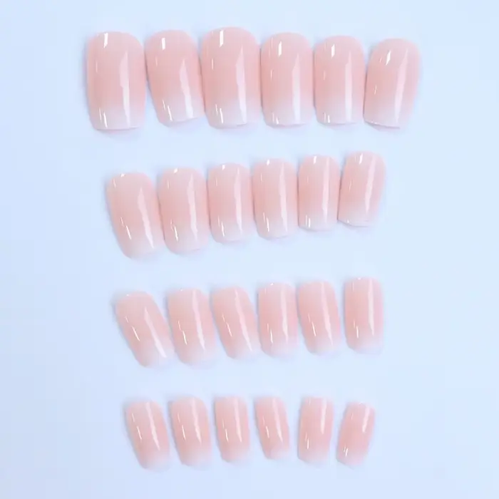 ARTAUG 24 pièces brillant rose presse sur ongles moyen carré faux