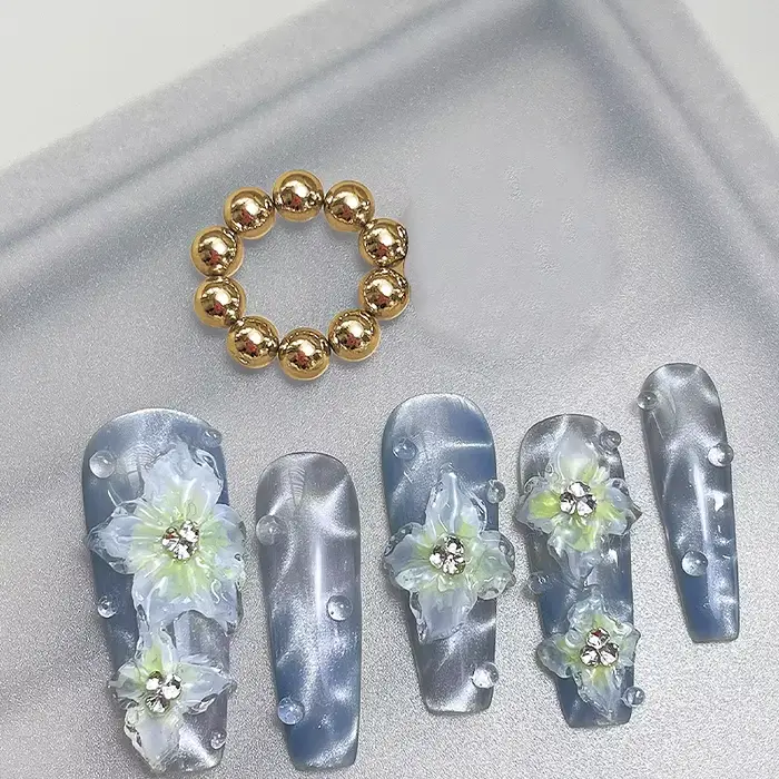 10/20 pièces or argent rond Nail Art ensemble de perles magnétiques multi-fonctionnel coloré aimant