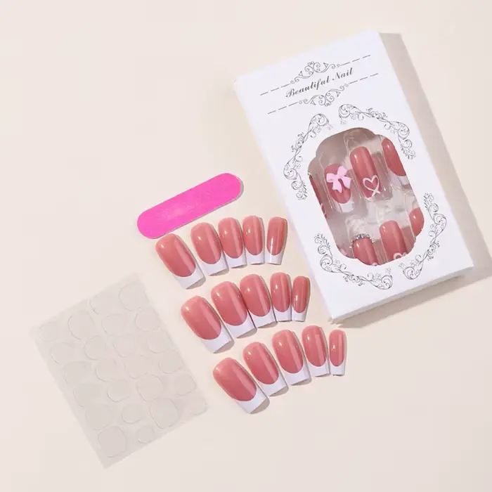 24 pièces nœuds nus embellis à pression sur les ongles