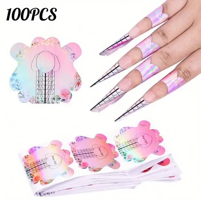 N64.Art-Autocollants pour extensions d'ongles en gel UV