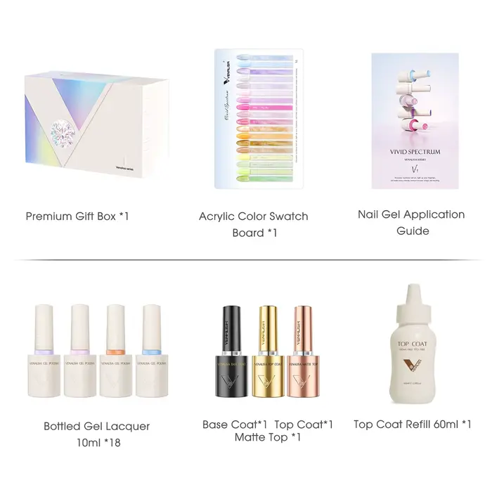 VENALISA VIP Kit 10ml vernis à ongles HEMA TPO gratuit néon gelée Gel Pigment professionnel Nail Art longue durée Gel