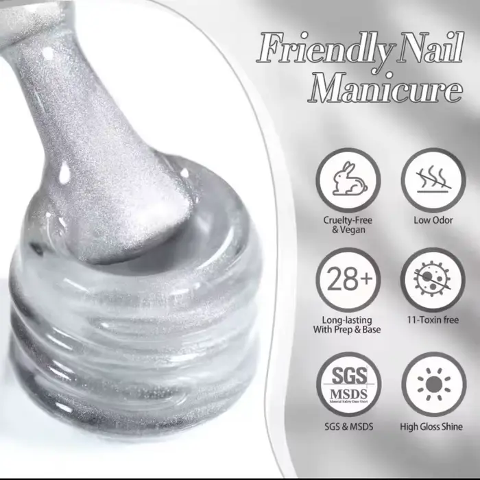 MIANEL 10ML Vernis à ongles gel blanc transparent effet œil de chat