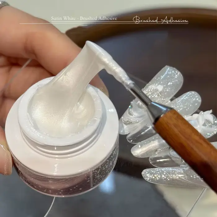 Gel extensible blanc nacré effet soie pour ongles, gel élastique 3D pour nail art, gel de sculpture,