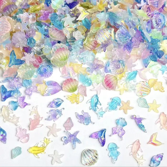 50/100 pièces créer une perle d'ongle de coquille de simulation 3D