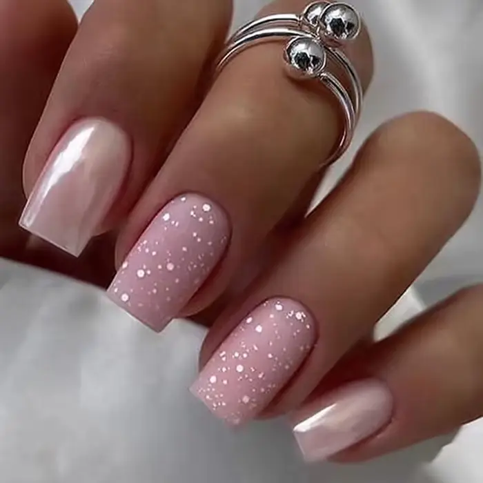 Faux ongles à paillettes Aurora N64.Short French souhaits on, faux ongles simples, couverture complète, acrylique Él, N64.Tips, 24 pièces