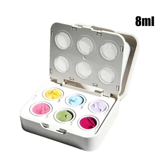 Gel compact six couleurs pour coussinets à ongles