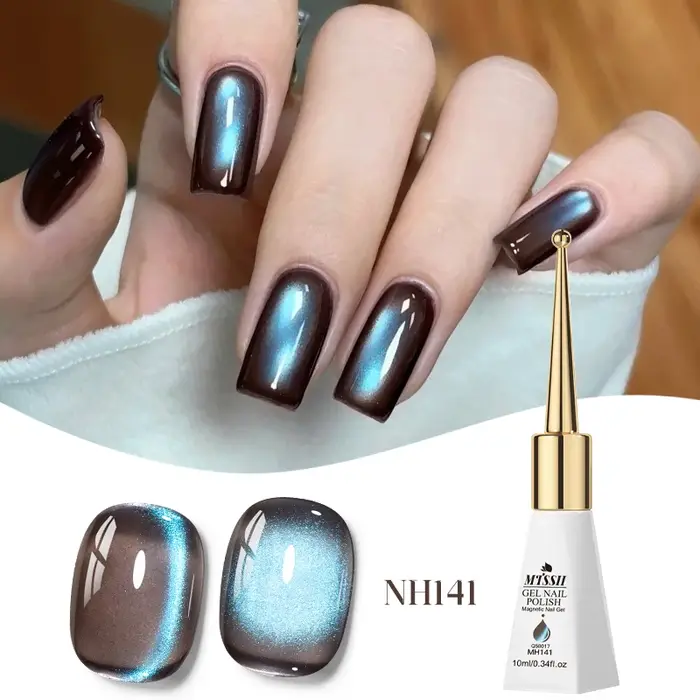 Vernis à ongles Gel magnétique chat bleu brunâtre