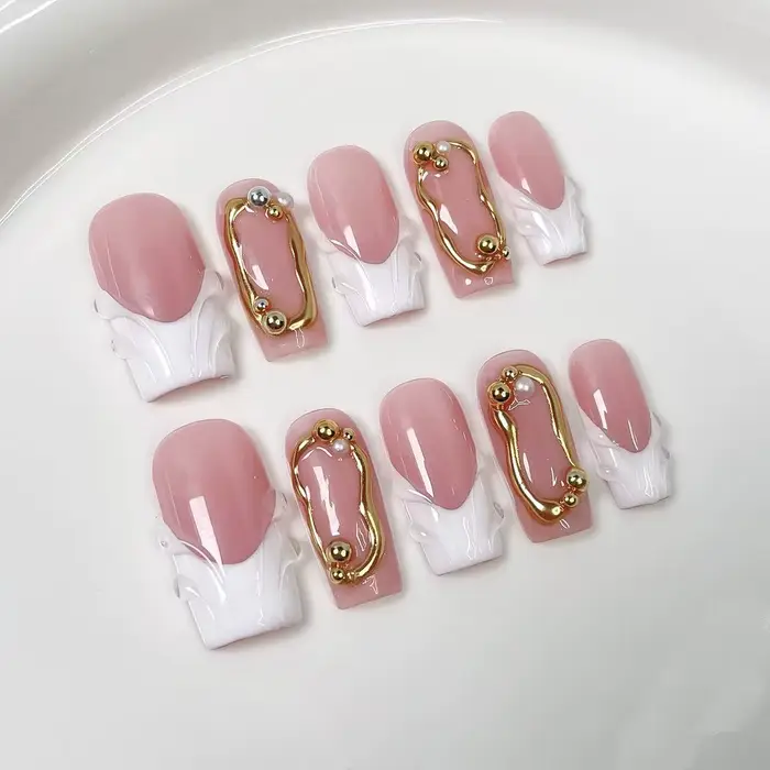 10 pièces de faux ongles faits à la main