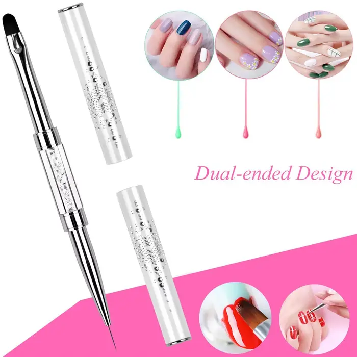 Brosse professionnelle de conception de Construction d'ongles à double extrémité