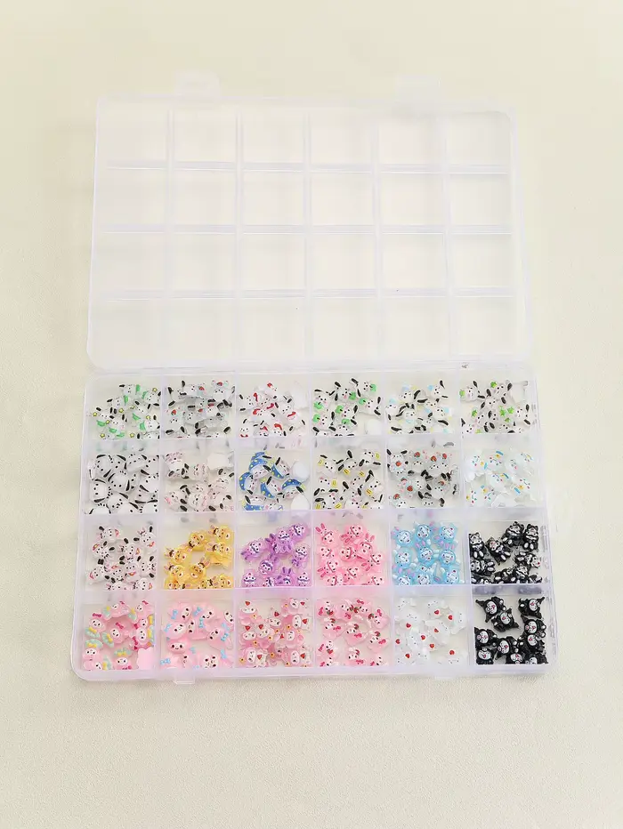 240 pièces/boîte, décorations pour ongles en résine Kawaii KT Kitty, mignonnes, multi-designs, art d