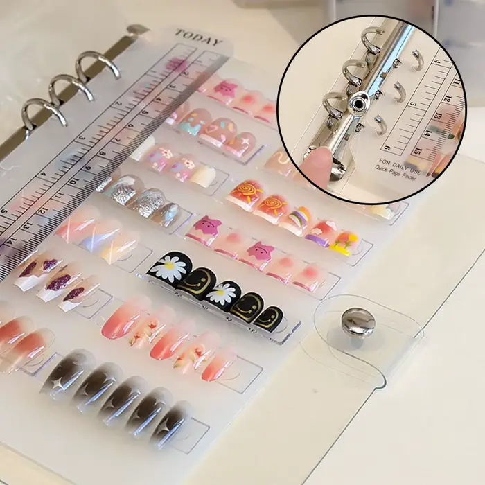 Livre de rangement pour pièces d'art des ongles