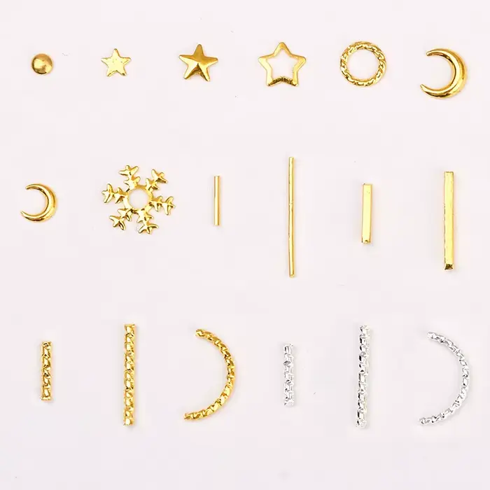 YYM Breloques Métalliques 3D Étoile et Lune Style Punk pour Ongles