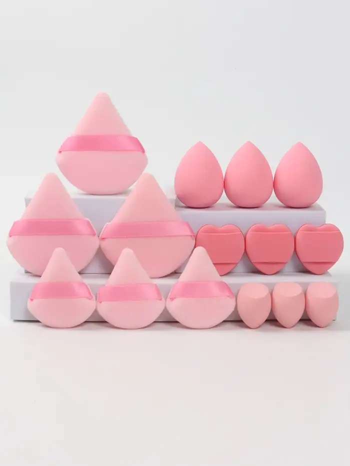 Ensemble de 15 pièces multi-effet, 3 bouffées de poudre libre, 3 mini bouffées de poudre libre, 3 œu