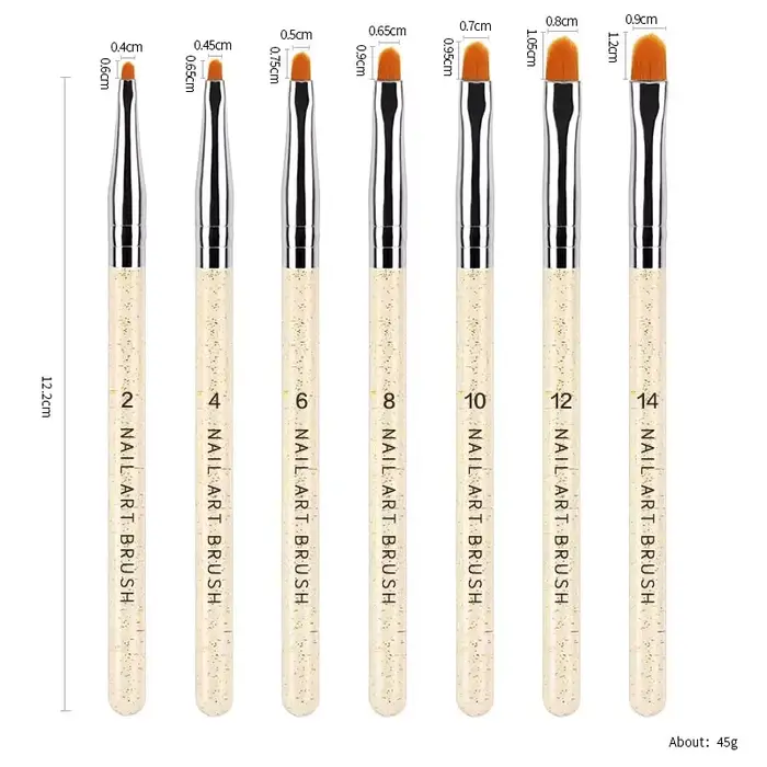 7 pièces/ensemble Nylon cheveux UV Gel acrylique Nail Art constructeur brosse stylo stylos à dessin pour la conception des ongles fournitures pour les professionnels