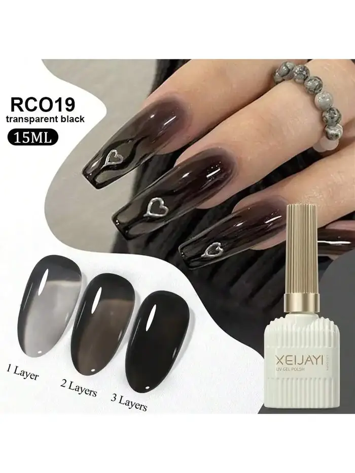 XEIJAYI 1 pièce 15Ml vernis à ongles Gel noir