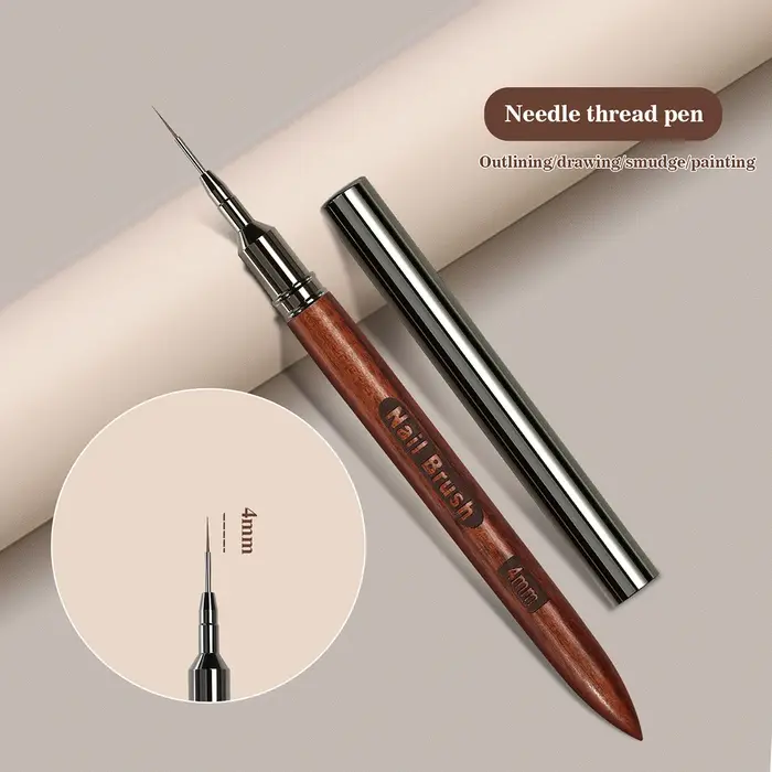 Brosse à ongles manche en bois Gel Nail Art Liner bricolage peinture brosse dessin lignes rayure fle