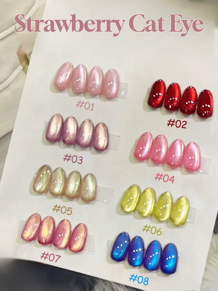 1-12 pièces PSK Nouveau Vernis à Ongles Gel Effet Œil de Chat Fraise Blanchissant 2026 Super Paillet