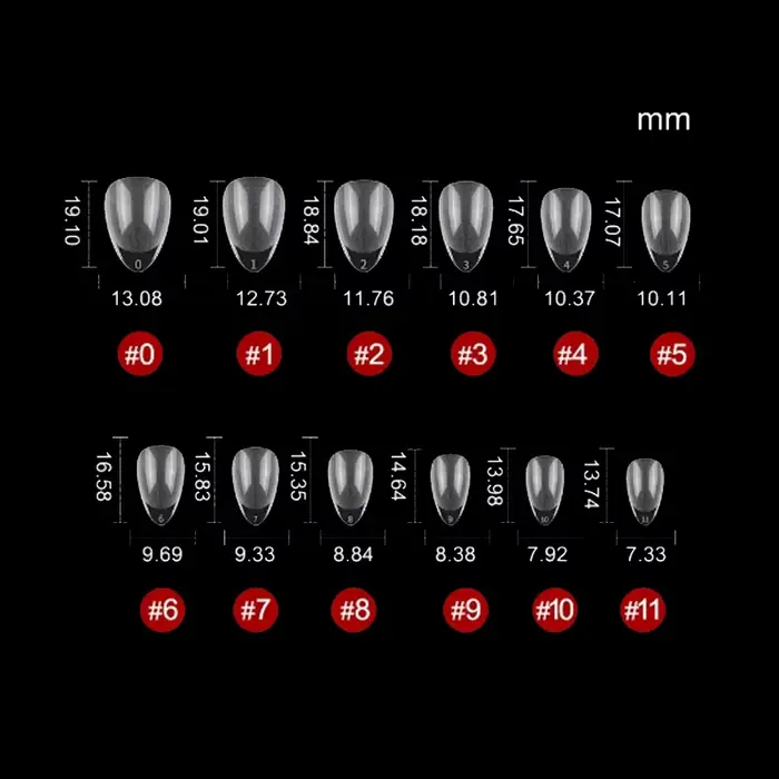 120 pièces XXS Super court amande couverture complète sculpté Gel souple ongles conseils presse sur Capsule Americaine