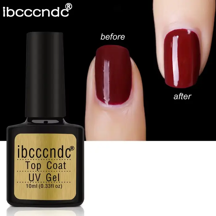 Vernis à ongles Gel UV, flacon en plastique, couche de Base et de finition sans lingette, brillant,