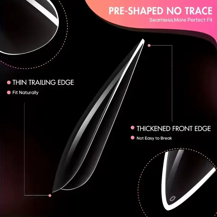 Ensemble d'autocollants pour ongles transparents de 120 pièces