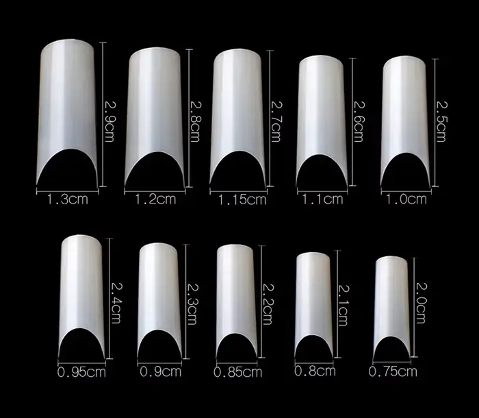500 Pièces Faux Ongles Courbes en C, Nouveaux Matériaux, Qualité Supérieure, Capsules d'Ongles à Cou