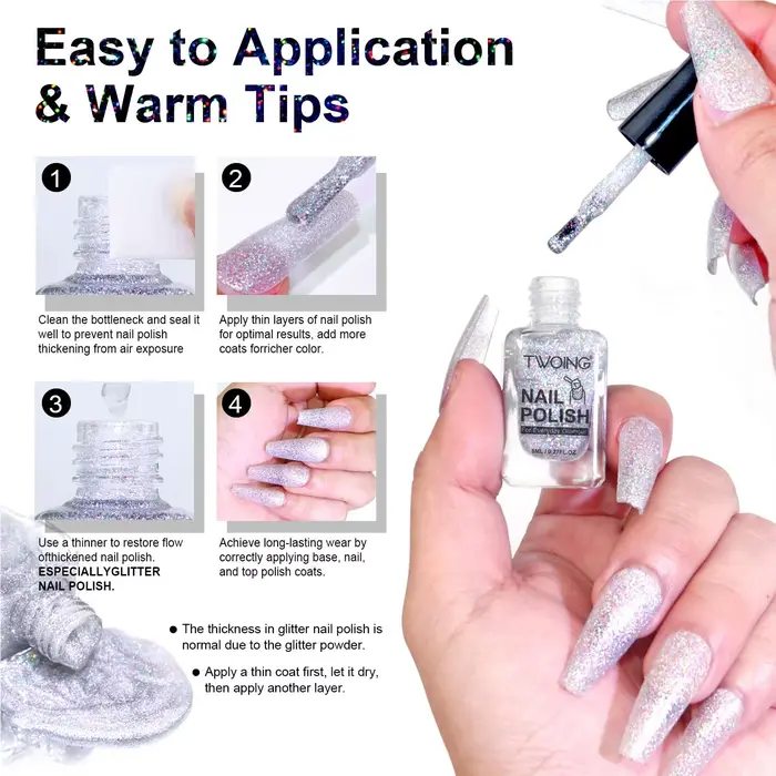 Vernis à ongles holographique de 8ml