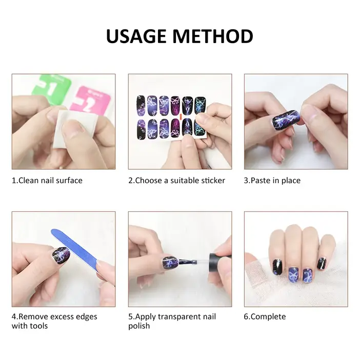Autocollants de vernis à ongles auto-adhésifs