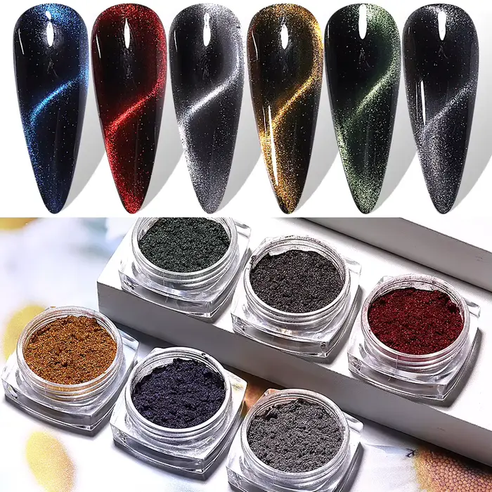 Poudre à ongles magnétique chromée œil de chat