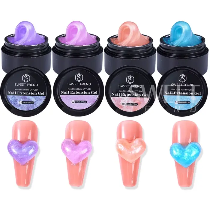 2/4 pièces 8ml Extension ongles Gel antiadhésif sculpté à la main Gel vernis