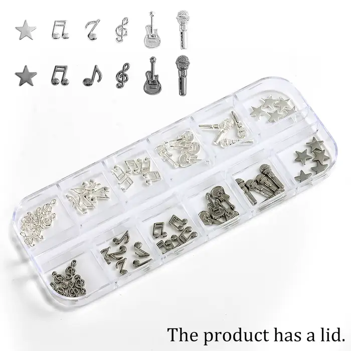 Ornements en alliage pour nail art à thème musical, un mélange d'accessoires métalliques 3D, ornemen