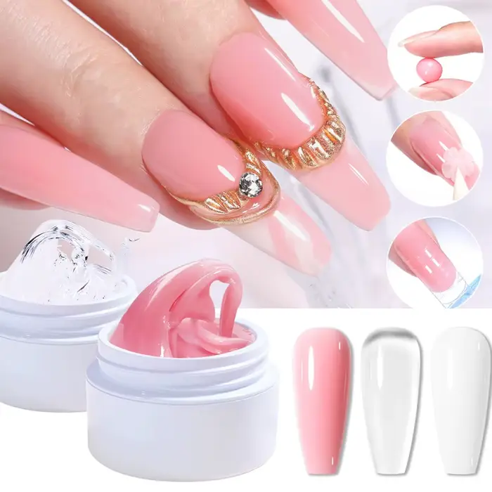 Gel constructeur solide rose/clair/blanc pour ongles Gel dur Extension constructeur Gel pour ongles,