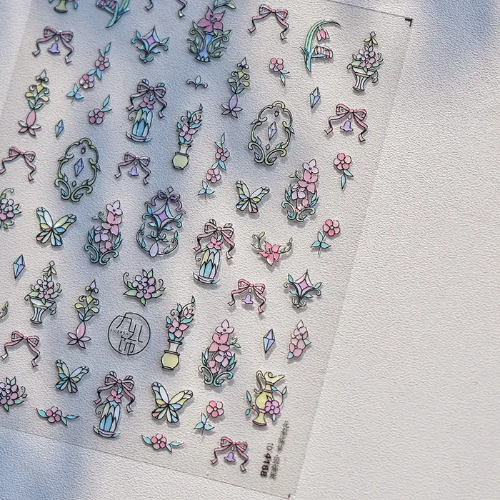Autocollant d'ongle de diamant de cristal de marguerite sauvage 5D adhésif fleur autocollants d'art