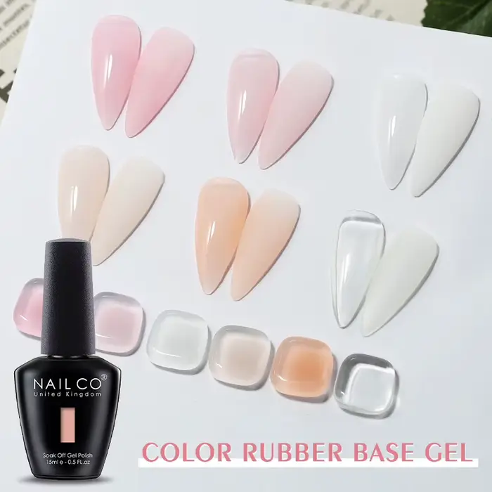 NAILCO 6 couleurs 15ml Hema Tpo Base en caoutchouc sans Gel vernis gelée rose clair Extension d'ongle Semi Permanent UV