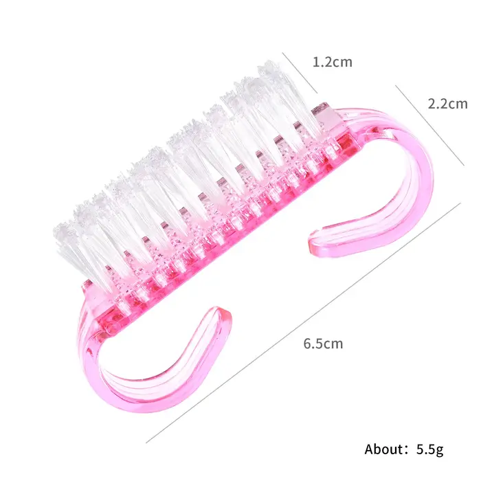 1/5/20 pièces brosse à ongles en acrylique couleur rose Nail Art manucure pédicure doux enlever la poussière en