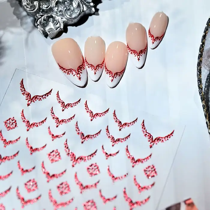 Autocollants pour ongles en forme de V