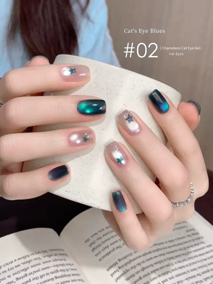 Vernis à ongles gel œil de chat bleu 12 ml