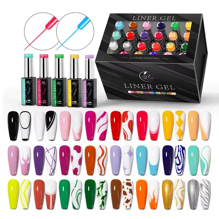 AS-Ensemble de Verhéritage à Ongles en Gel UV Semi-Continu, Couleur, pour Bricolage, Peinture, Dessi