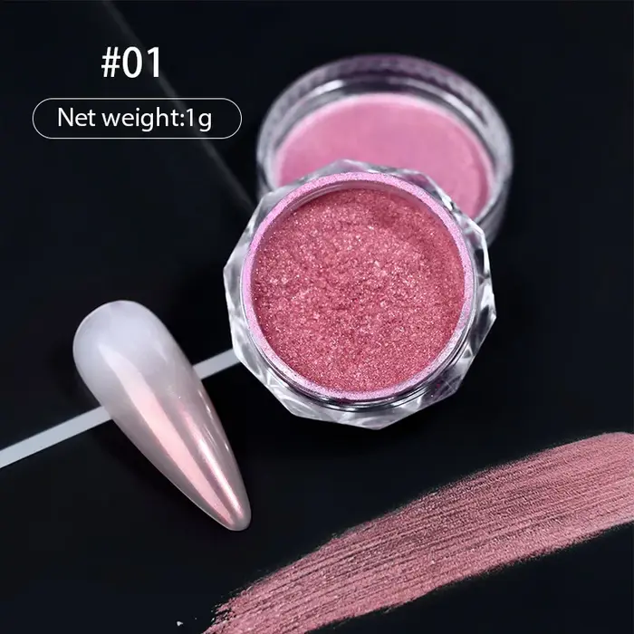 Poudre à ongles Laser chromée 6 couleurs