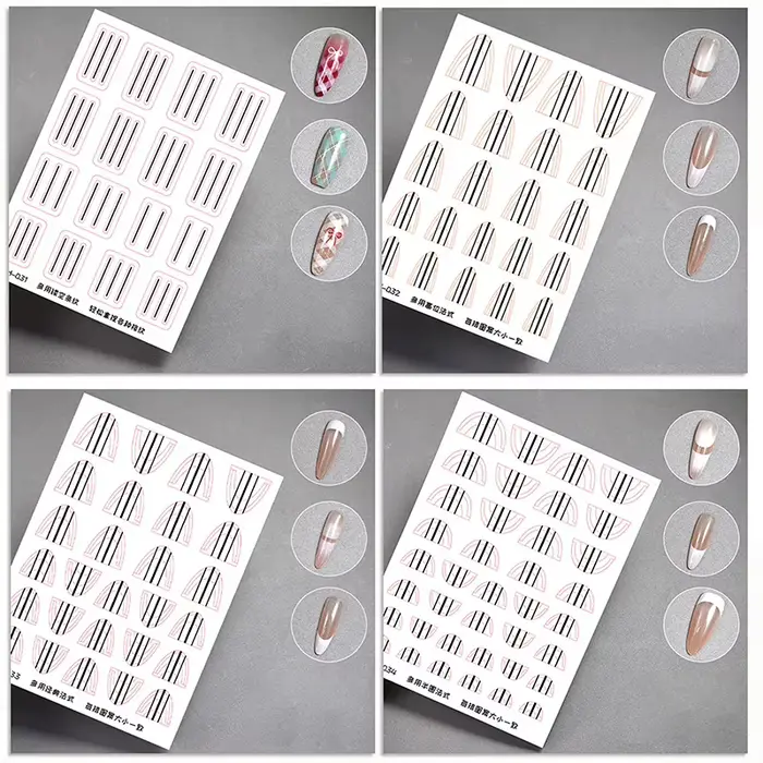 Formes d'ongles Guides de pointe de frange autocollant conseils d'art d'ongle
