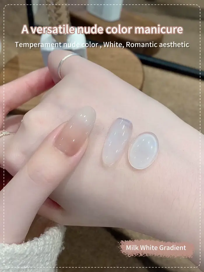 Vernis Gel de couleur translucide blanc laiteux