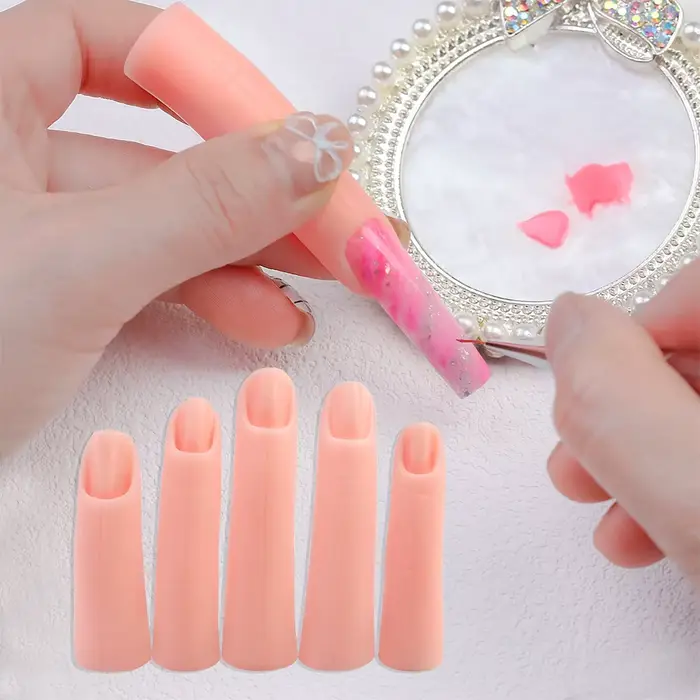 5 pièces/ensemble, Faux doigts naturels en silicone