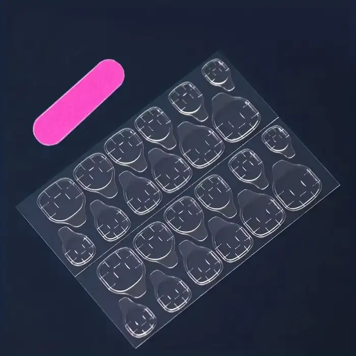 24 patchs pour ongles français œil de chat rose