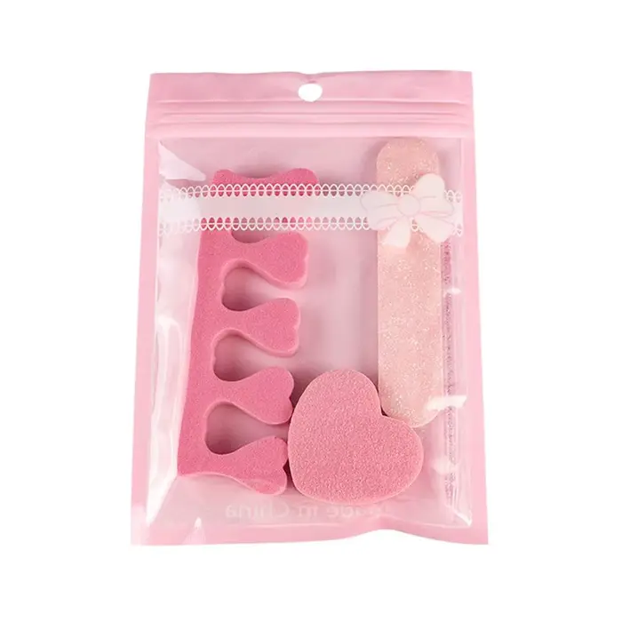 Outils de manucure mignons en acier inoxydable, ensemble de 4/5 pièces avec tampon de lime, bâton de