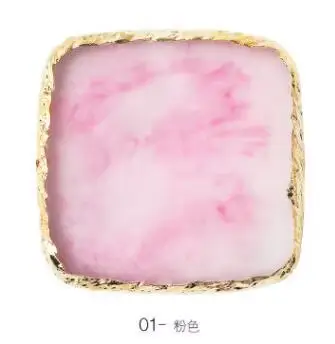 Palette de mélange de couleurs pour nail art en résine, avec bord doré et tranche d'agate, pour la p
