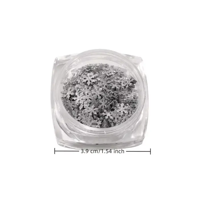 Flocons de neige hiver ongles paillettes scintillantes