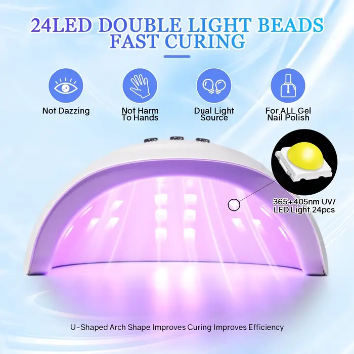 72W UV LED lampe à ongles 24 LED sèche-ongles avec capteur infrarouge lampe de manucure à séchage ra