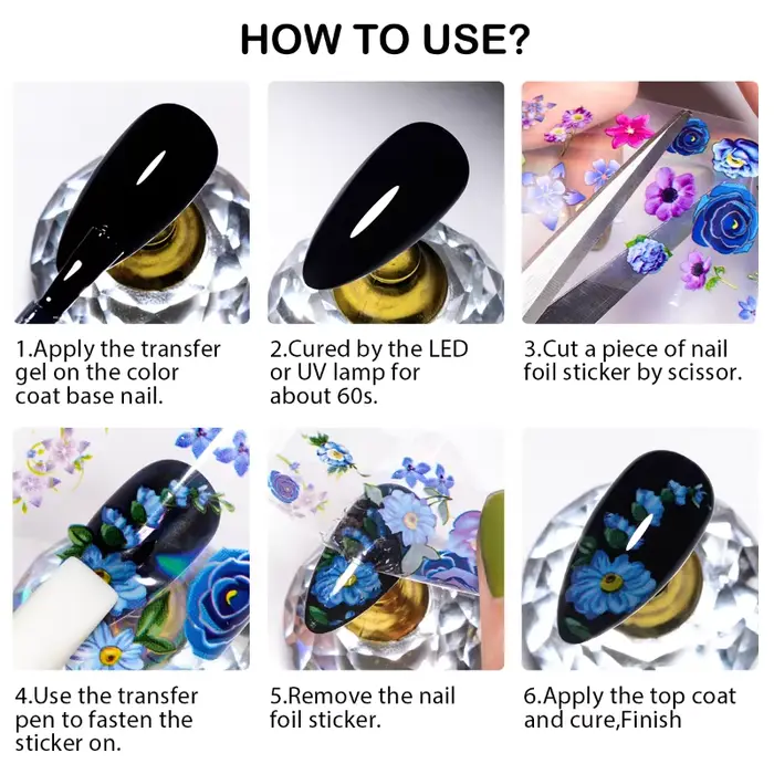 Vernis à ongles semi-permanent en gel de transfert de 10 ml pour autocollants adhésifs