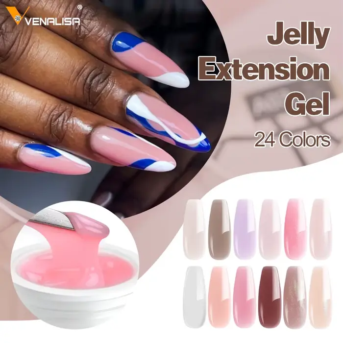 Gel de construction UV transparent Venalisa 50ml sans TPO pour extension d'ongles