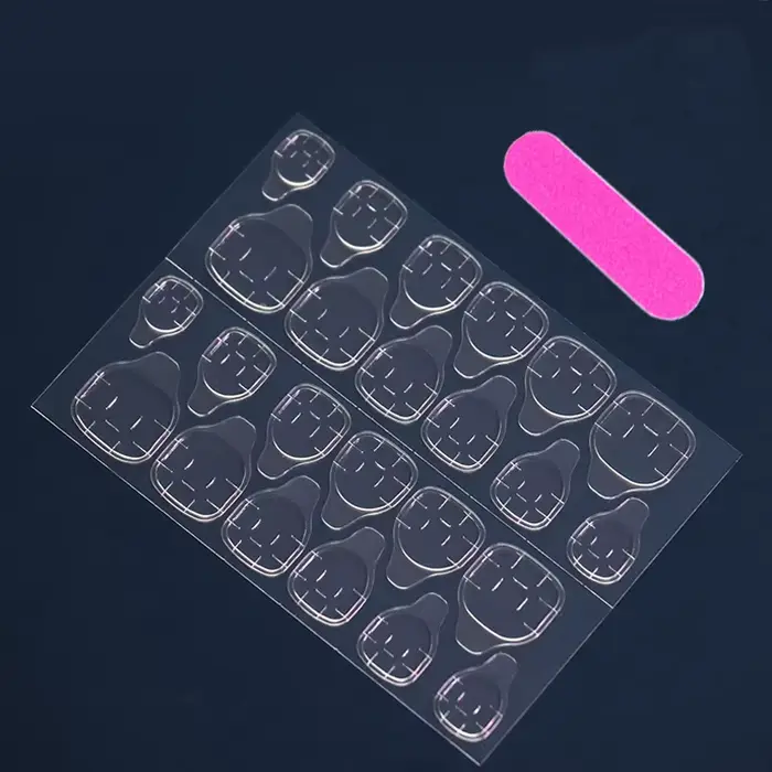 24 faux ongles en forme de cercueil + 1 lime à ongles + 1 gelée