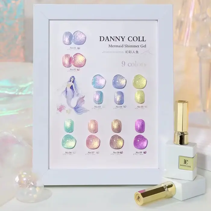 Verhéritage à Ongles Gel UV LED, 9 Pièces, Semi-Continu, Hybride, à Paillettes, pour Design Artistiq